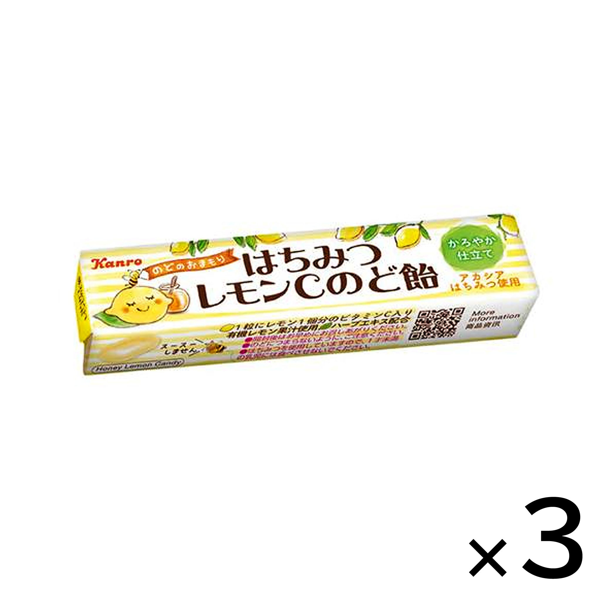 Kanro Honey Lemon C Throat Lozenge Stick (3-pack)
